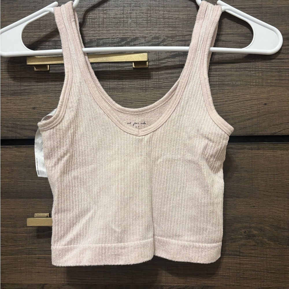 Pink Ribbed Tank Top urban outfitters